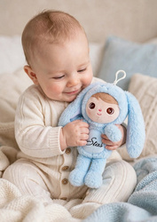 Metoo Personalized Mini Fluffy Baby-blue Bunny Boy