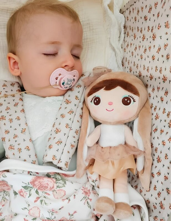 Metoo Mini Beige Bunny Doll with Bow