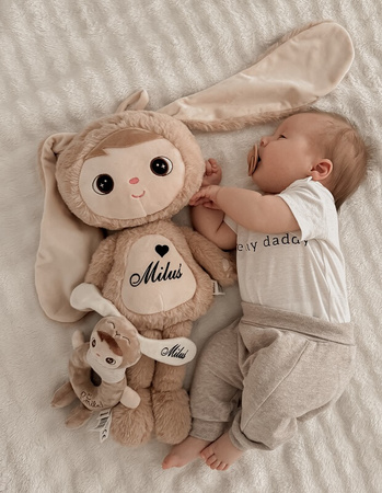 Metoo Rattle Personalized Beige Bunny Boy